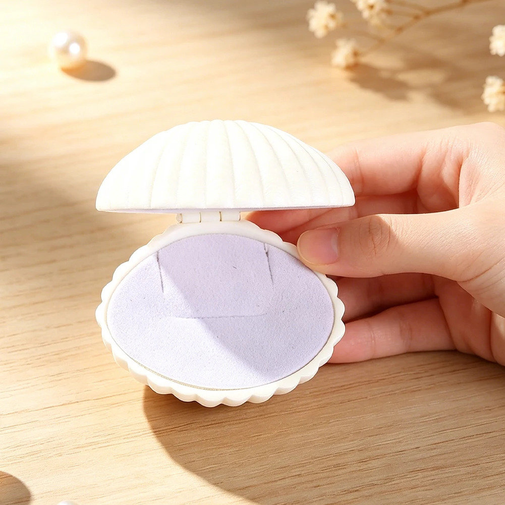 Travel Jewellery & Accessories Organiser - Cute White Shells Jewellery Box Mini
