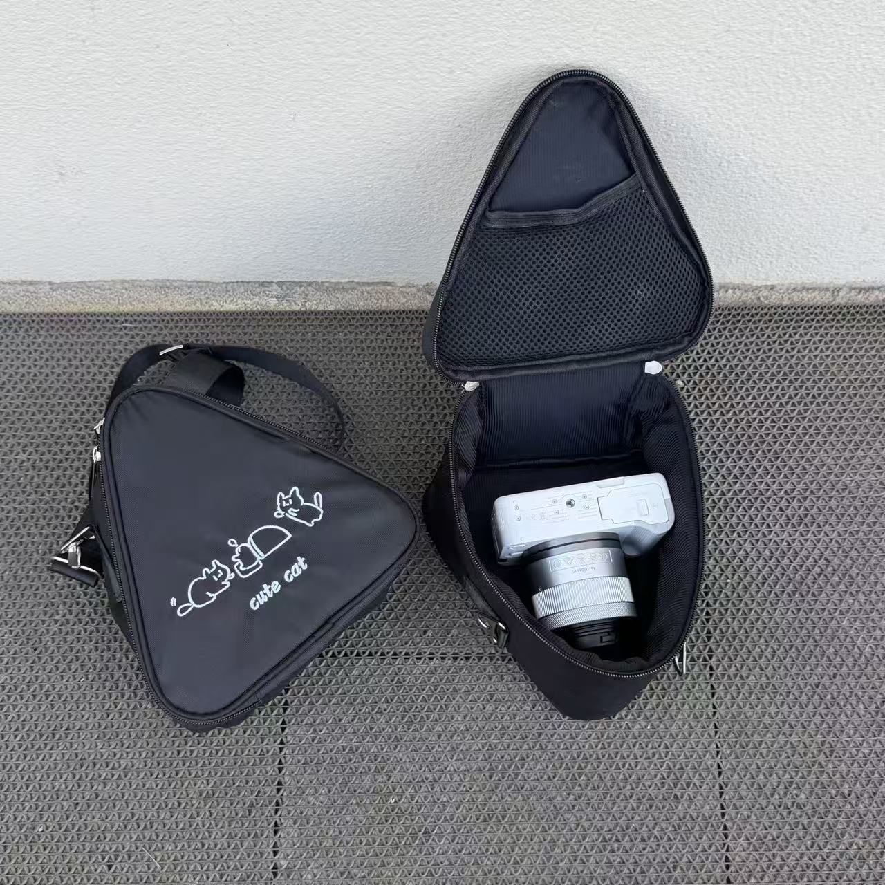Camera Bag Travel - Cute Cartoon High-Appearance Triangle Camera Bag,Portable