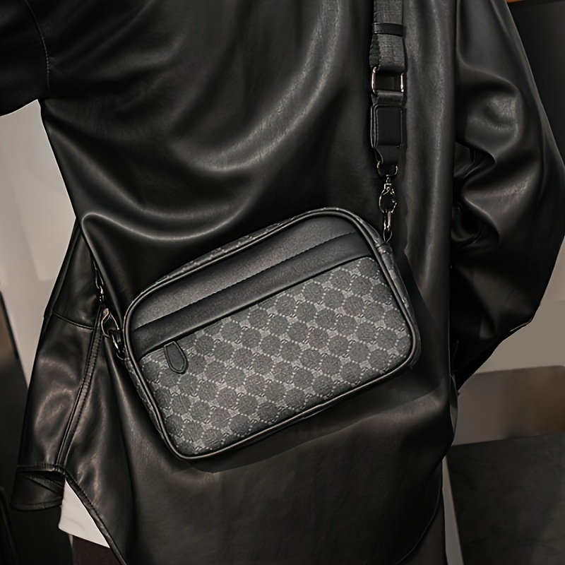 Men Classic Print PU Crossbody - огляд і ціна Camera Bag Travel