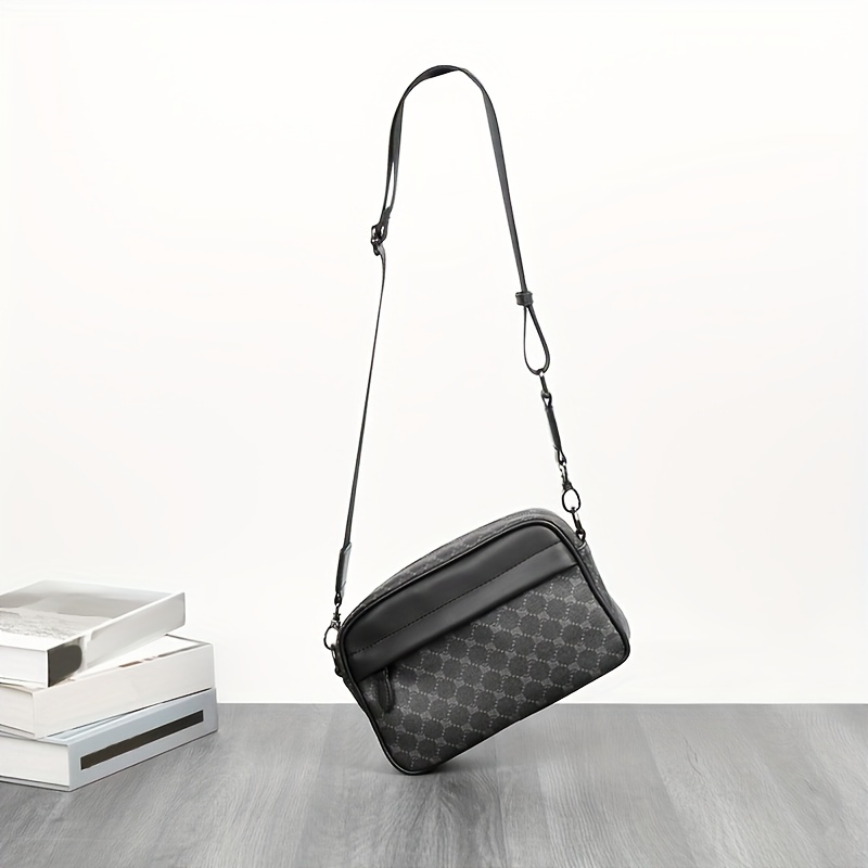 Men Classic Print PU Crossbody - огляд і ціна Camera Bag Travel