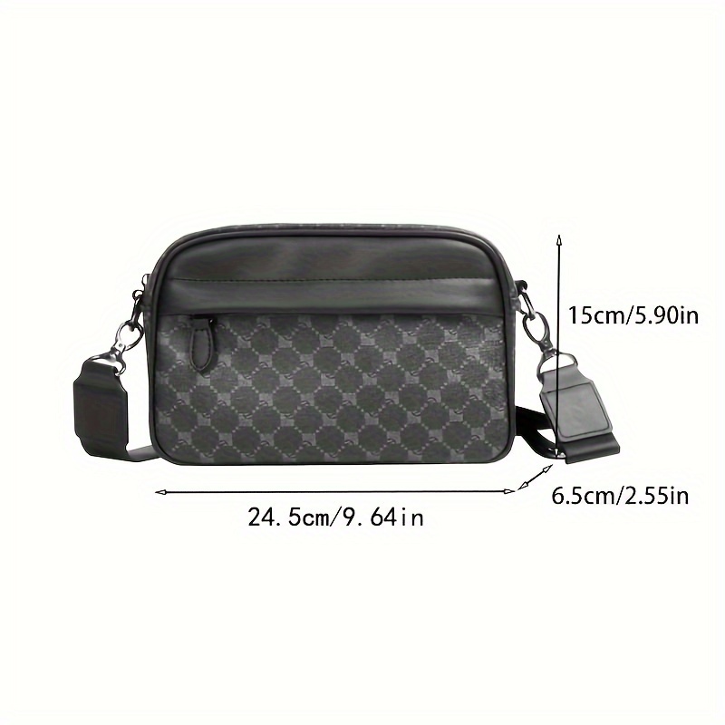 Men Classic Print PU Crossbody - огляд і ціна Camera Bag Travel