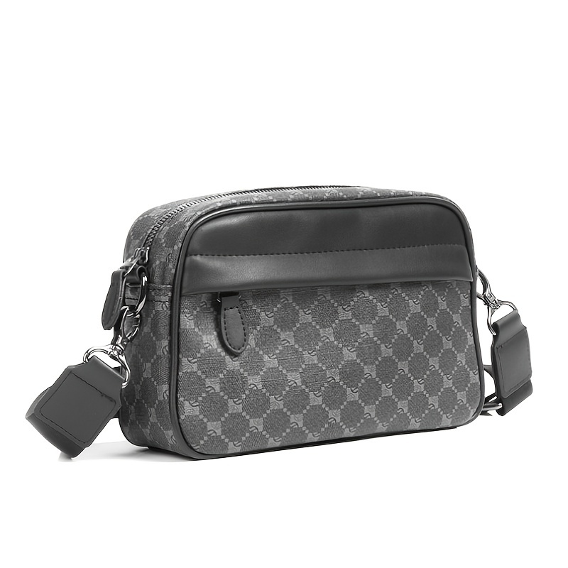 Men Classic Print PU Crossbody - огляд і ціна Camera Bag Travel